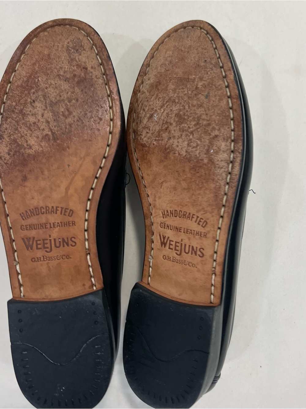 GH Bass Weejuns Two-Tone Black and White Penny Loafers - Picture 4 of 4